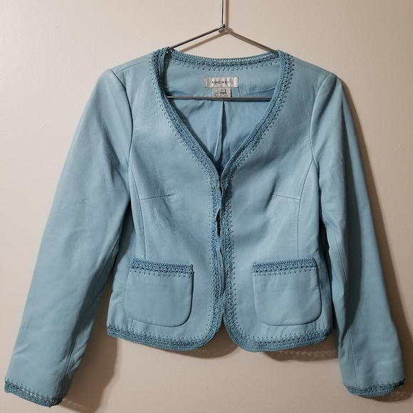 Nine West Jackets & Blazers - Nine West - Leather baby blue blazer